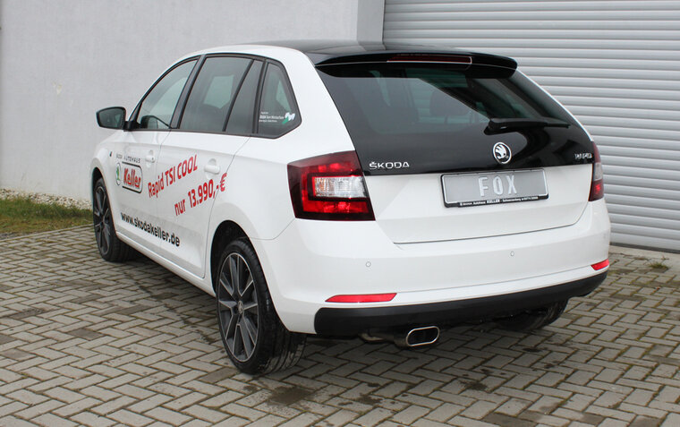 Fox Sportuitlaat Skoda Rapid Spaceback einddemper - 150x70 Type 52