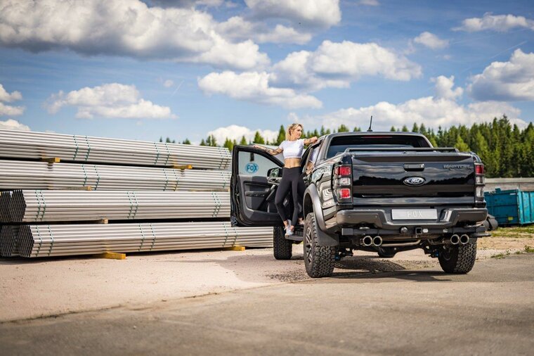 Fox Sportuitlaat Ford Raptor - Dubbele cabine - 2019-2021 Achterdemper Rechts/Links Uitgang - 2x100 Type 25 Rechts/Links