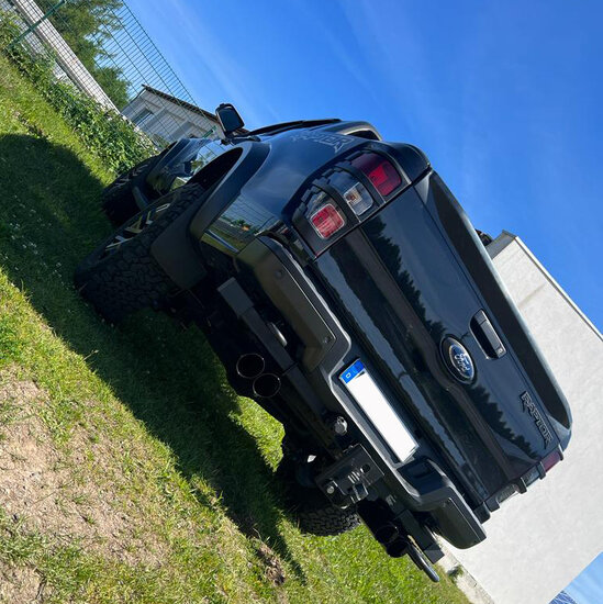 Fox Sportuitlaat Ford Raptor - Dubbele cabine - 2019-2021 Achterdemper Rechts/Links Uitlaat - 2x100 Type 25 Rechts/Links Zwart Ge&euml;mailleerd