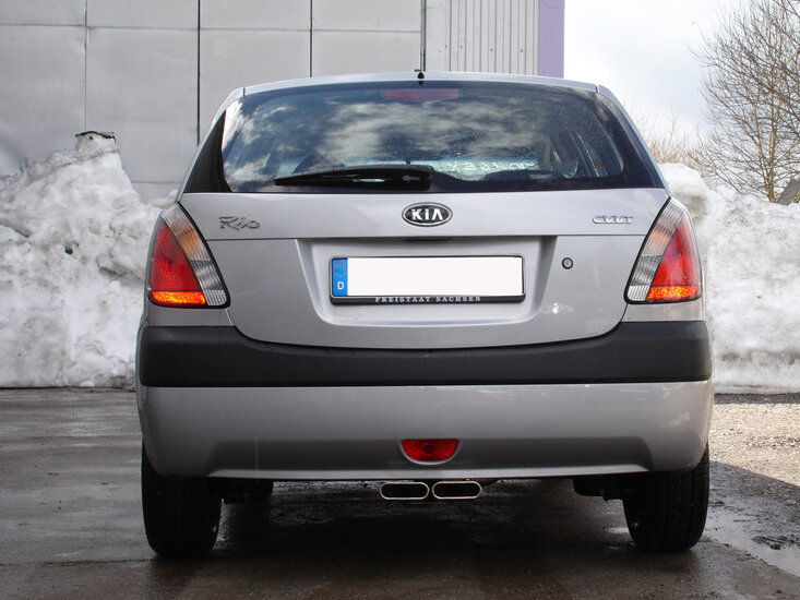 Fox Sportuitlaat Kia Rio II achterdemper, centrale uitlaat - 2x130x50 Type 52