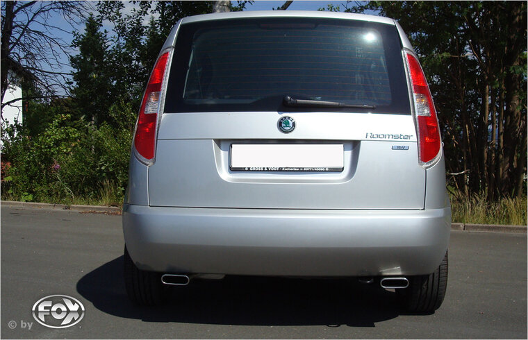 Fox Sportuitlaat Skoda Roomster 5J achterdemper rechts/links - 130x50 type 52 rechts/links