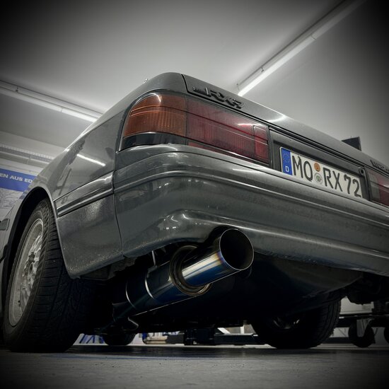 Fox Sportuitlaat Mazda RX7 - FC Achterdemper Links JDM Stijl - 1x114 Type 10 Rechts/Links Gekleurd (gekleurde rand)