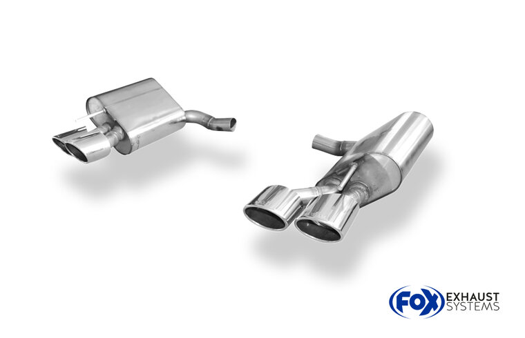 Fox Sportuitlaat Mercedes SL Type 230 Facelift Achterdemper rechts/links korte versie - 2x115x85 Type 32 rechts/links