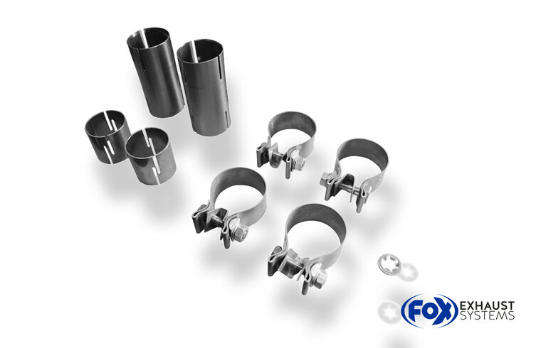 Fox Sportuitlaat Mercedes SL Type 230 Facelift Achterdemper rechts/links korte versie - 2x115x85 Type 32 rechts/links