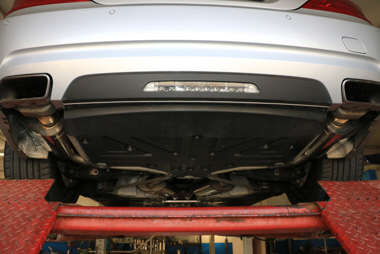 Fox Sportuitlaat Mercedes SL 231 achterdemper rechts/links - uitlaat via de originele uitlaatpijpen