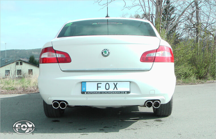 Fox Sportuitlaat Skoda Superb 3T voorwielaandrijving achterdemper rechts/links - 2x80 type 16 rechts/links