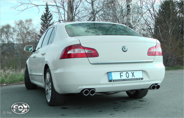 Fox Sportuitlaat Skoda Superb 3T voorwielaandrijving achterdemper rechts/links - 2x80 type 16 rechts/links