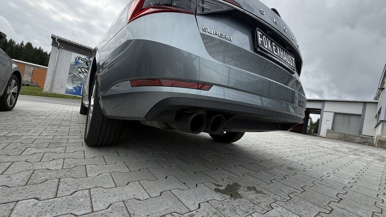Fox Sportuitlaat Skoda Superb 3V 4x4 (3T) Achterdemper - 2x90 Type 25 zwart mat keramisch gecoat