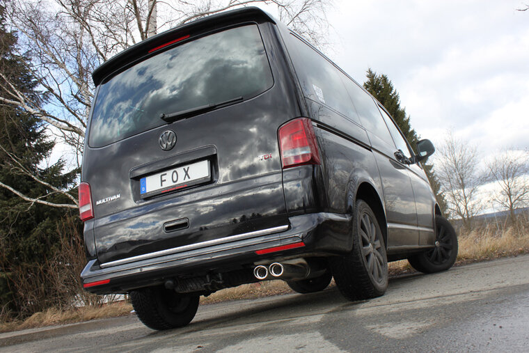 Fox Sportuitlaat Achterdemper voor VW Bus T5/T6 - 2x88x74 Type 33