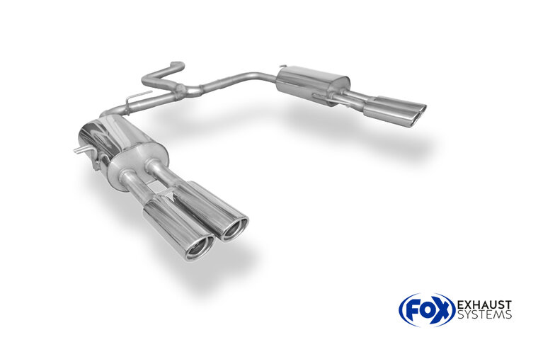 Fox Sportuitlaat VW Bus T5/T6 4motion achterdemper, rechter/linker uitlaat - 2x88x74 Type 32 rechts/links