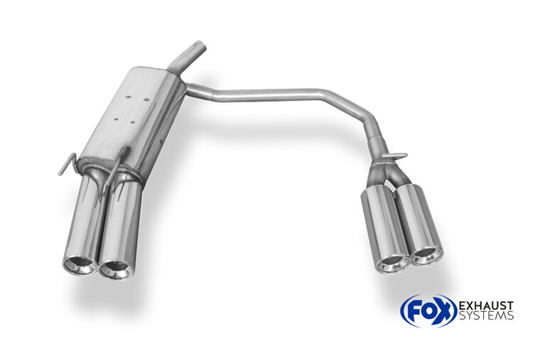 Fox Sportuitlaat Opel Tigra A achterdemper, rechter/linker uitgang - 2x90 Type 13 rechts/links