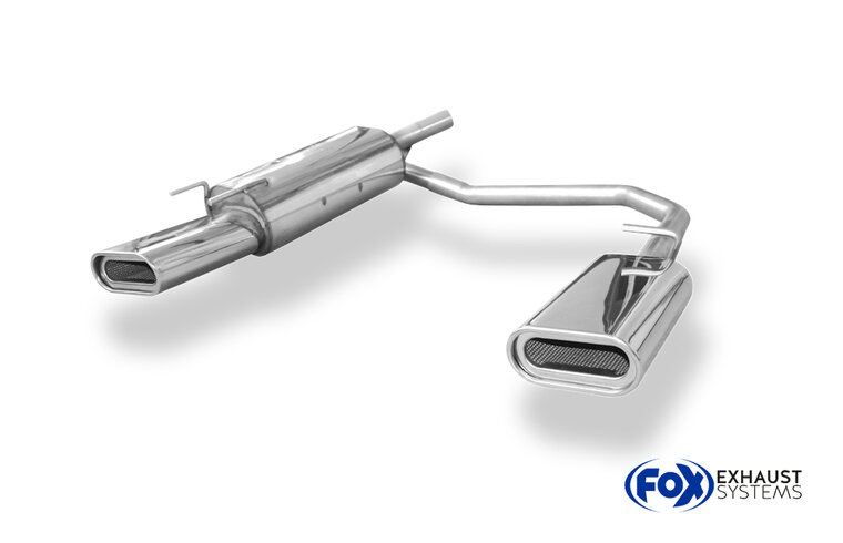 Fox Sportuitlaat Opel Tigra A achterdemper, rechter/linker uitlaat, 60 mm - 160x80, type 53, rechts/links