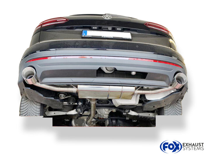 Fox Sportuitlaat VW Touareg Type CR7 Achterdemper Rechts/Links Uitlaat - 1x114 Type 25 Rechts/Links