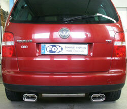 Fox Sportuitlaat VW Touran achterdemper, rechter/linker uitlaat - 160x80 type 53 rechts/links