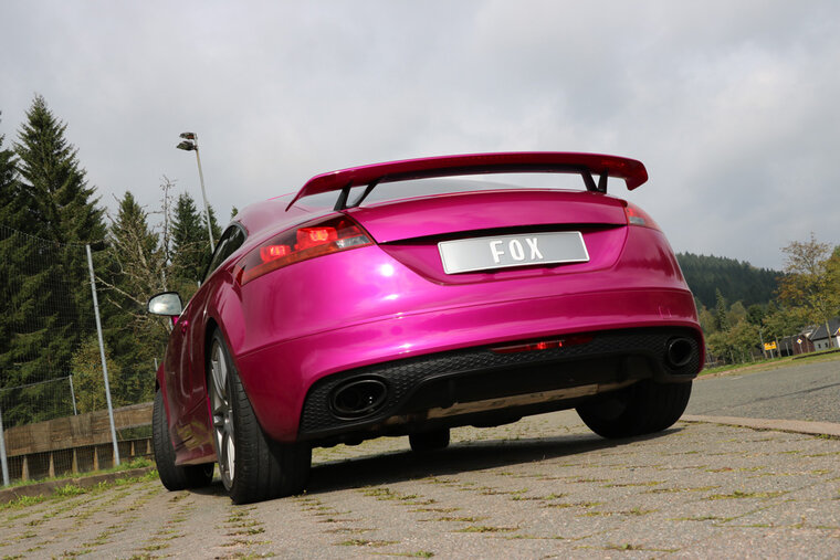 Fox Sportuitlaat Audi TT 8J RS achterdemper, dwarsuitlaat rechts/links met vacu&uuml;mklep + voordemper