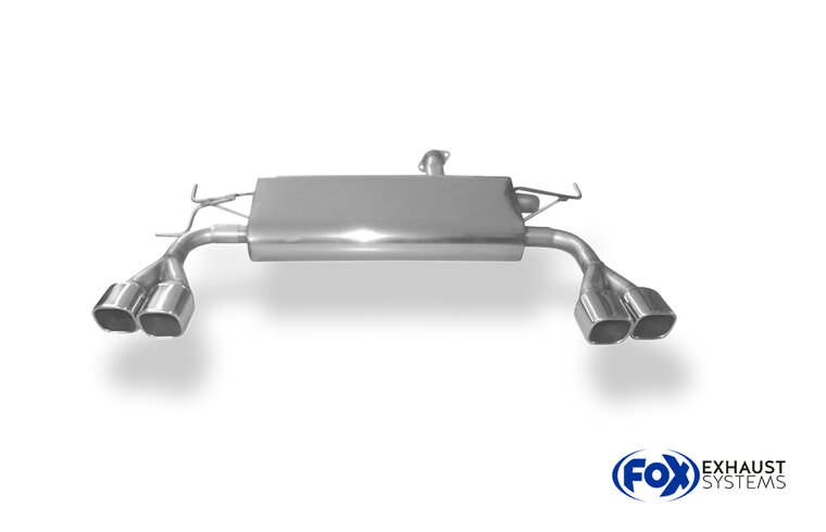 Fox Sportuitlaat Hyundai Tucson vierwielaandrijving 2.7L - JM achterdemper dwarsuitgang rechts/links - 2x88x79 Type 70 rechts/links