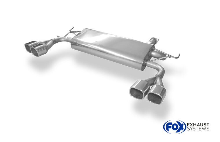 Fox Sportuitlaat Hyundai Tucson vierwielaandrijving 2.7L - JM achterdemper dwarsuitgang rechts/links - 2x88x79 Type 70 rechts/links