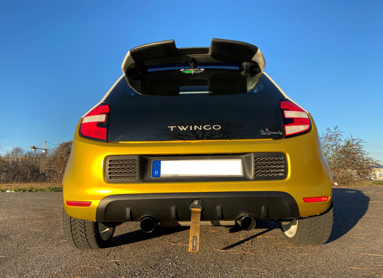 Fox Sportuitlaat Renault Twingo III 4-deurs - BCM achterdemper dwarsuitgang rechts/links incl. flexstuk - 1x80 type 14 rechts/links