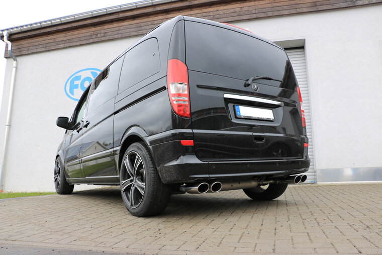 Fox Sportuitlaat Mercedes Vito/Viano - W639 Compacte achterdemper met dwarsuitgang rechts/links incl. verbindingspijp - 2x115x85 Type 32 rechts/links