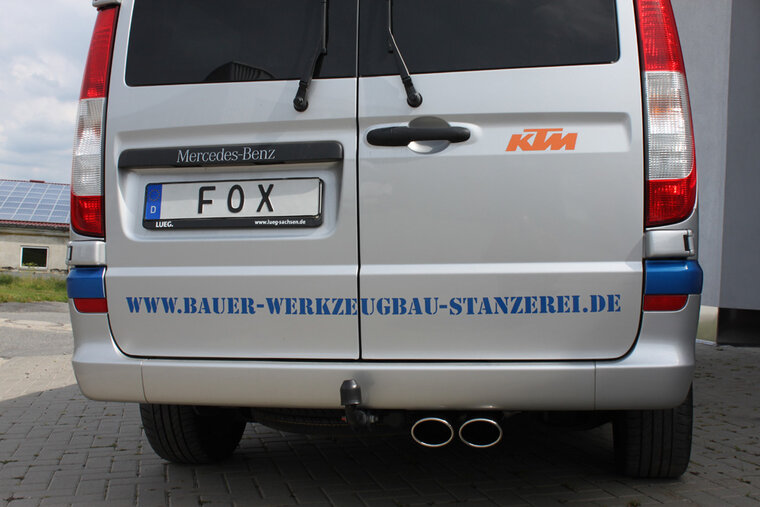 Fox Sportuitlaat Mercedes Vito/Viano - W639 - GEEN compacte achterdemper - 2x115x85 Type 32