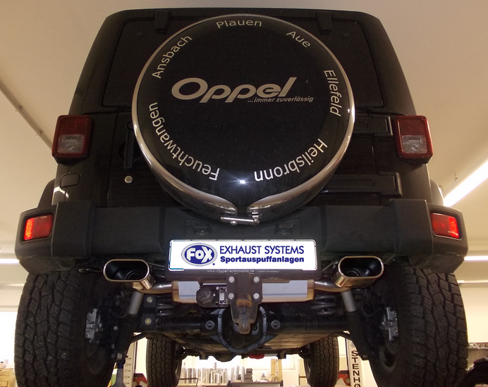 Fox Sportuitlaat Jeep Wrangler III - JK Achterdemper Dwarsuitgang Rechts/Links - 160x80 Type 53 Rechts/Links