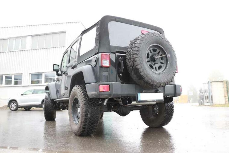 Fox Sportuitlaat Jeep Wrangler III - JK Achterdemper Dwarsuitgang Rechts/Links - 1x100 Type 25 Rechts/Links Matzwart Keramisch Gecoat