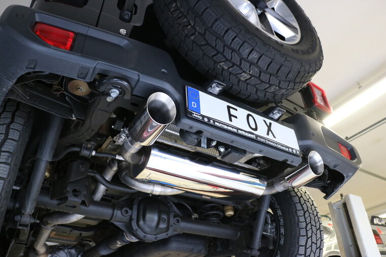 Fox Sportuitlaat Jeep Wrangler IV - JL Achterdemper Dwarsuitgang Rechts/Links - 1x100 Type 25 Rechts/Links