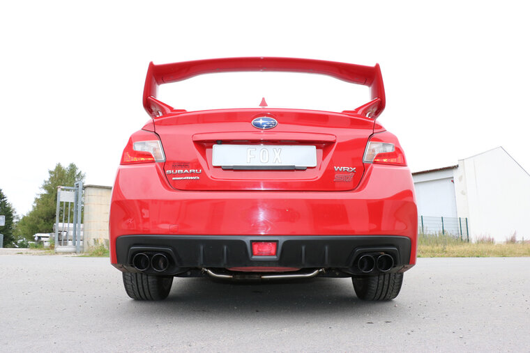Fox Sportuitlaat Subaru WRX - V1 - Sedan Achterdemper rechts/links dubbele uitlaat - 2x90 Type 12 rechts/links zwart ge&euml;mailleerd