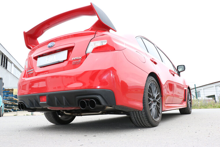 Fox Sportuitlaat Subaru WRX - V1 - Sedan Achterdemper rechts/links dubbele uitlaat - 2x90 Type 12 rechts/links zwart ge&euml;mailleerd