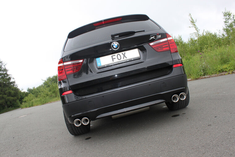 Fox Sportuitlaat BMW X3 F25 achterdemper, dwarsuitgang rechts/links - 2x90 type 17 rechts/links