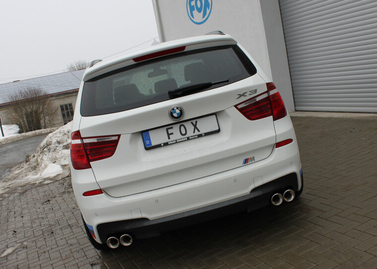 Fox Sportuitlaat BMW X3 F25 - 35i/ 35d Achterdemper, rechter/linker uitgang - 2x90 Type 17 rechts/links