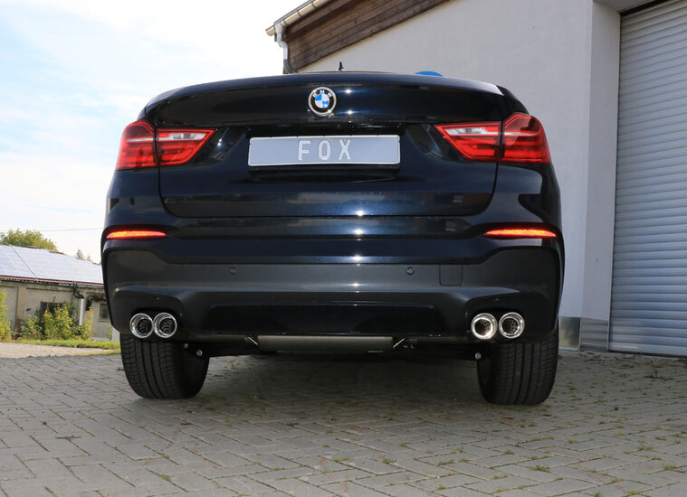 Fox Sportuitlaat BMW X4 F26 achterdemper, dwarsuitgang rechts/links - 2x90 type 17 rechts/links