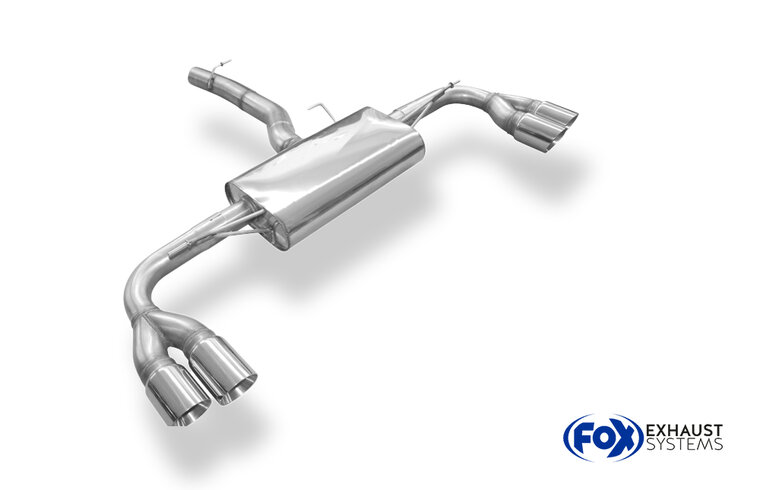 Fox Sportuitlaat BMW X4 F26 zonder M-pakket - 35i 35d dwarsgeplaatste achterdemper, rechter/linker uitlaat - 2x90 Type 25 rechts/links