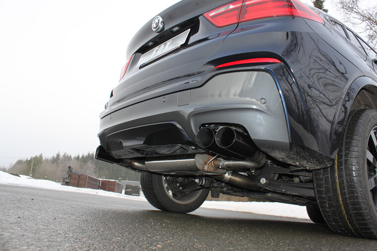 Fox Sportuitlaat BMW X4 F26 Achterdemper Dwarsuitlaat Rechts/Links - 2x90 Type 25 Rechts/Links ZWART
