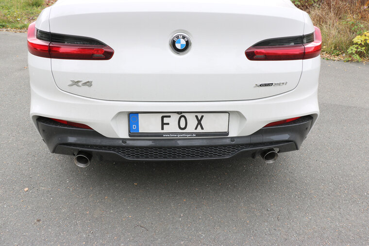 Fox Sportuitlaat BMW X4 G02 - 30i Achterdemper dwarsuitlaat rechts/links - 1x100 Type 25 rechts/links met uitlaatklep