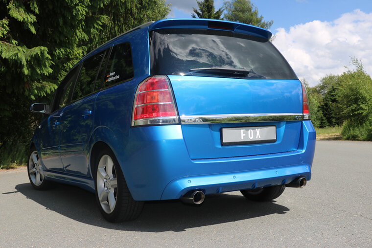 Fox Sportuitlaat Opel Zafira B OPC achterdemper, rechter/linker uitlaat - 1x90 Type 25 rechts/links