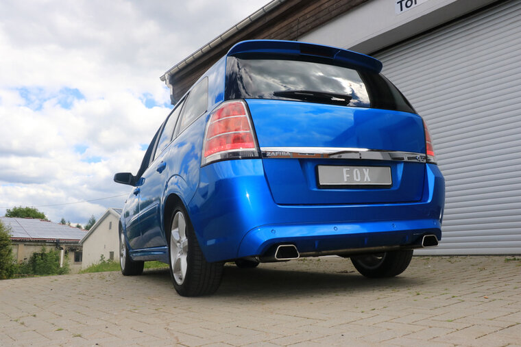 Fox Sportuitlaat Opel Zafira B OPC achterdemper, rechter/linker uitlaat - 142x78 Type 61 rechts/links