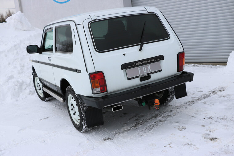 Fox Sportuitlaat Lada Niva 4x4 tot 2017 dwarsgeplaatste achterdemper, linker uitlaat - 145x65 type 59 links