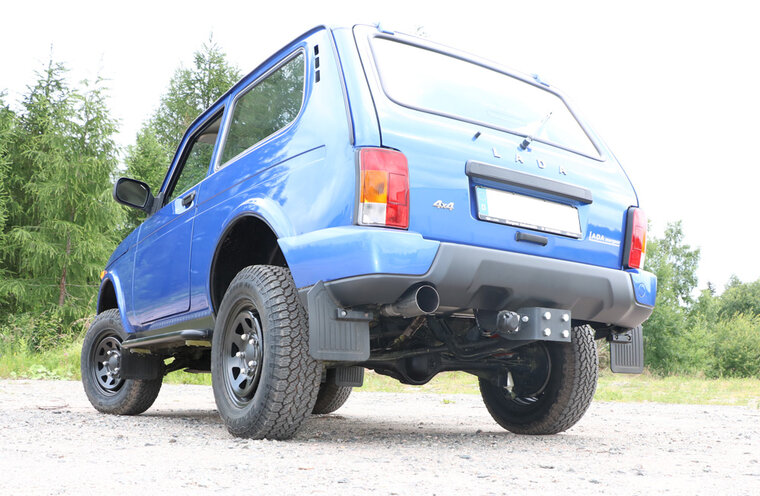 Fox Sportuitlaat Lada Niva 4x4 - Stadsmodel - tot 2017, dwarsgeplaatste achterdemper, uitlaat links - 1x90 type 10 links