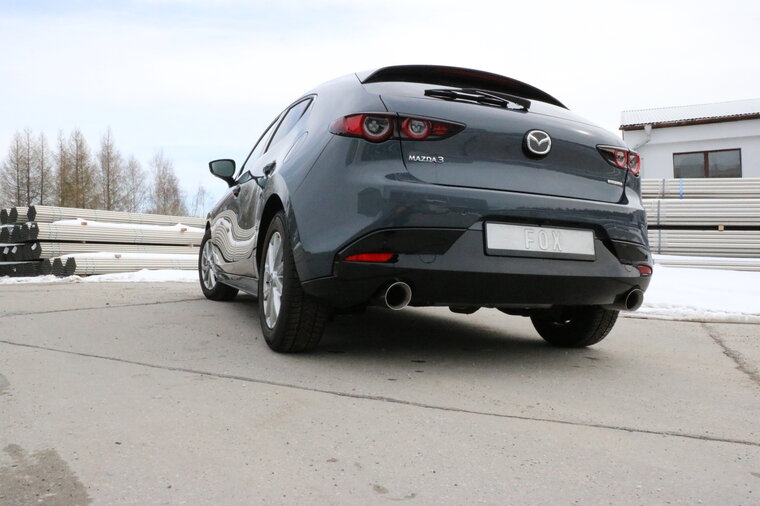 Fox Sportuitlaat Mazda 3 BP Hatchback Achterdemper dwars rechts/links - 1x100 Type 25 rechts/links (15&deg; schuin)