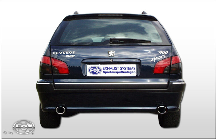 Fox Sportuitlaat Peugeot 406 Break achterdemper, rechter/linker uitlaat - 93x79 Type 71 rechts/links