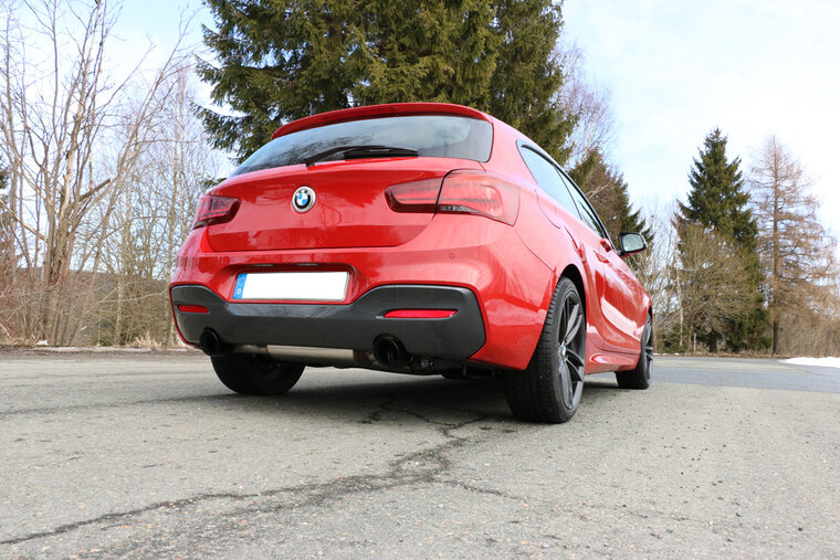 Fox Sportuitlaat FOX Sport uitlaat geschikt voor BMW F20/F21 - M140i achterdemper dwarsuitgang rechts/links - 1x100 Type 25 rechts/links zwart