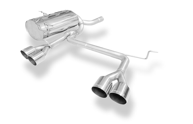 Fox Sportuitlaat FOX Sport uitlaat geschikt voor BMW E46 320/323/328 M3 look - achterdemper met enkele inlaat/uitlaat in het midden - 4x90mm type 14 in het midden