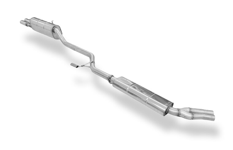 Fox Sportuitlaat FOX sportuitlaat geschikt voor BMW E28 520i zonder katalysator, voor- en achterdemper - 2x63 type 12 (voordemper met stekkerverbinding)