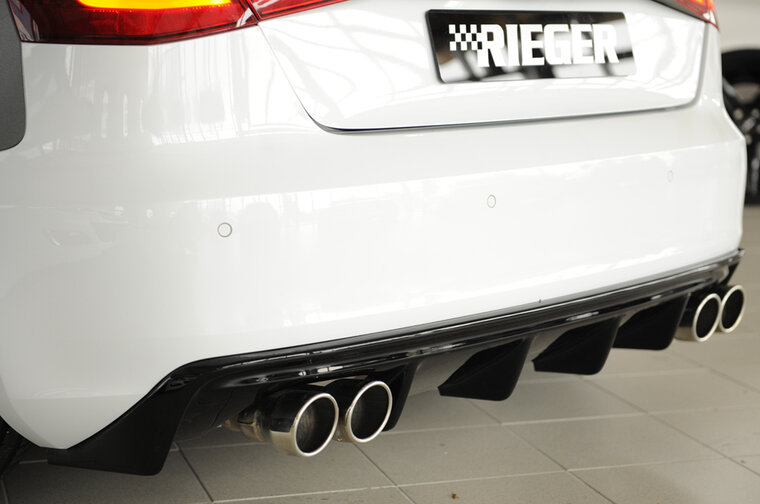Fox Sportuitlaat Rieger achterinzetstuk - Audi A3 8V 3-deurs (Hatchback 8V1) 5-deurs (Sportback 8VA)