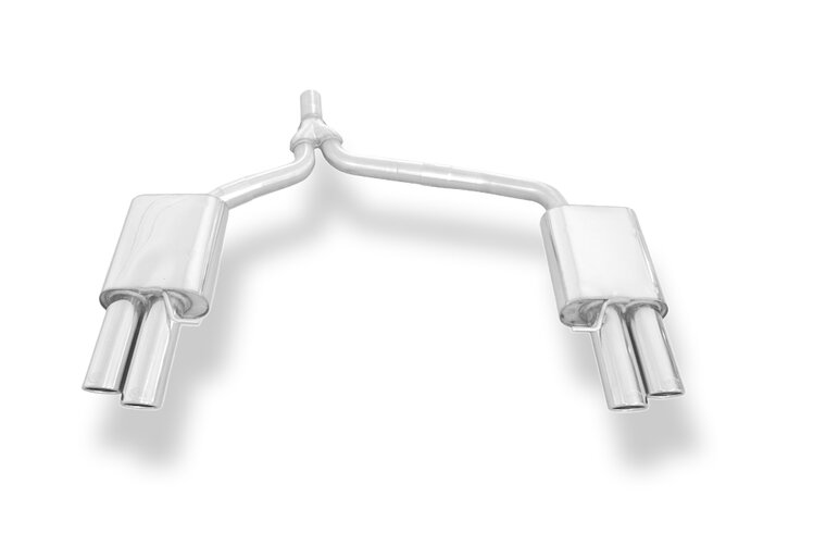 Fox Sportuitlaat Audi A4 B8 Sedan/Avant + S-Line Achterdemper rechts/links dubbele uitlaat incl. Y-adapterbuis &Oslash;65mm binnendiameter - 2x88x74 Type 32 rechts/links