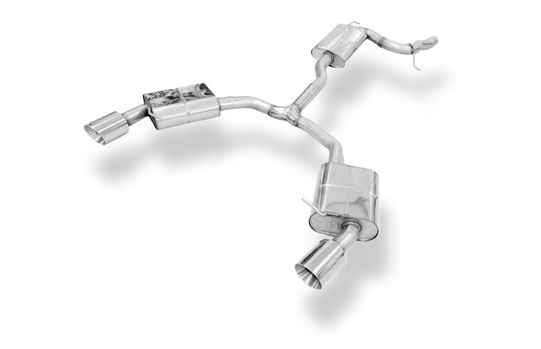 Fox Sportuitlaat Audi A4 B9 - 2WD Achterdemper rechts/links, Y-connector en middendemper - 1x114 Type 25 rechts/links