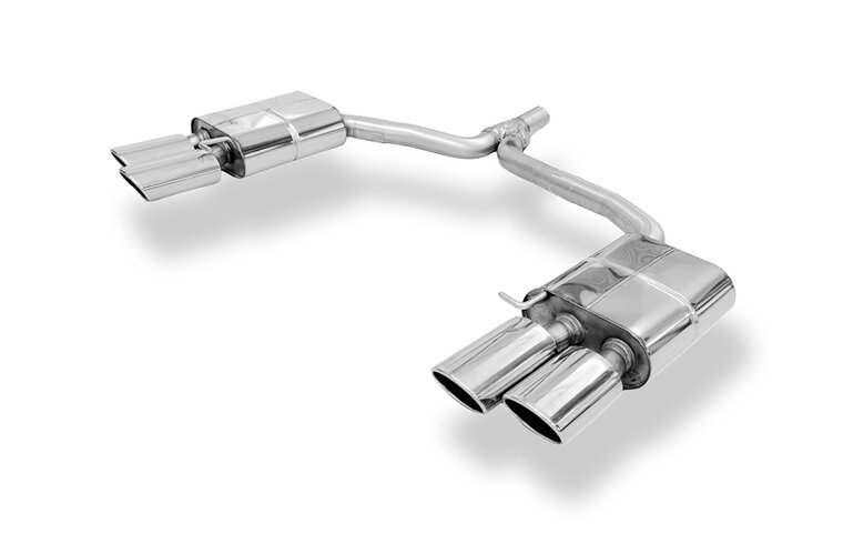 Fox Sportuitlaat Audi A5 8T - Rieger achterdemper rechts/links voor dubbele uitlaat - 2x115x85 type 32 rechts/links incl. Rieger-logo - past op grote achterdiffuser