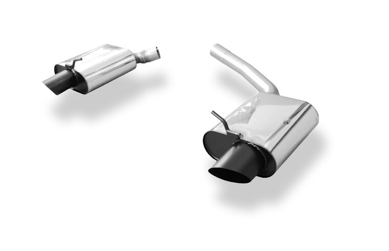 Fox Sportuitlaat Audi A5 8T Coup&eacute; - RS5-look achterdemper rechts/links met Y-adapter 65 mm binnendiameter - 115x85 type 30 rechts/links zwart
