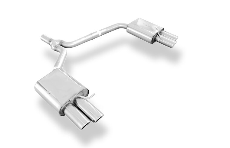 Fox Sportuitlaat Audi A5 8T Coup&eacute; + S-Line achterdemper rechts/links dubbele uitlaat incl. Y-adapter pijp &Oslash;55mm binnendiameter - 2x80 type 17 rechts/links